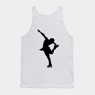 Figure Skating Hair Cutter Spin Outline Tank Top